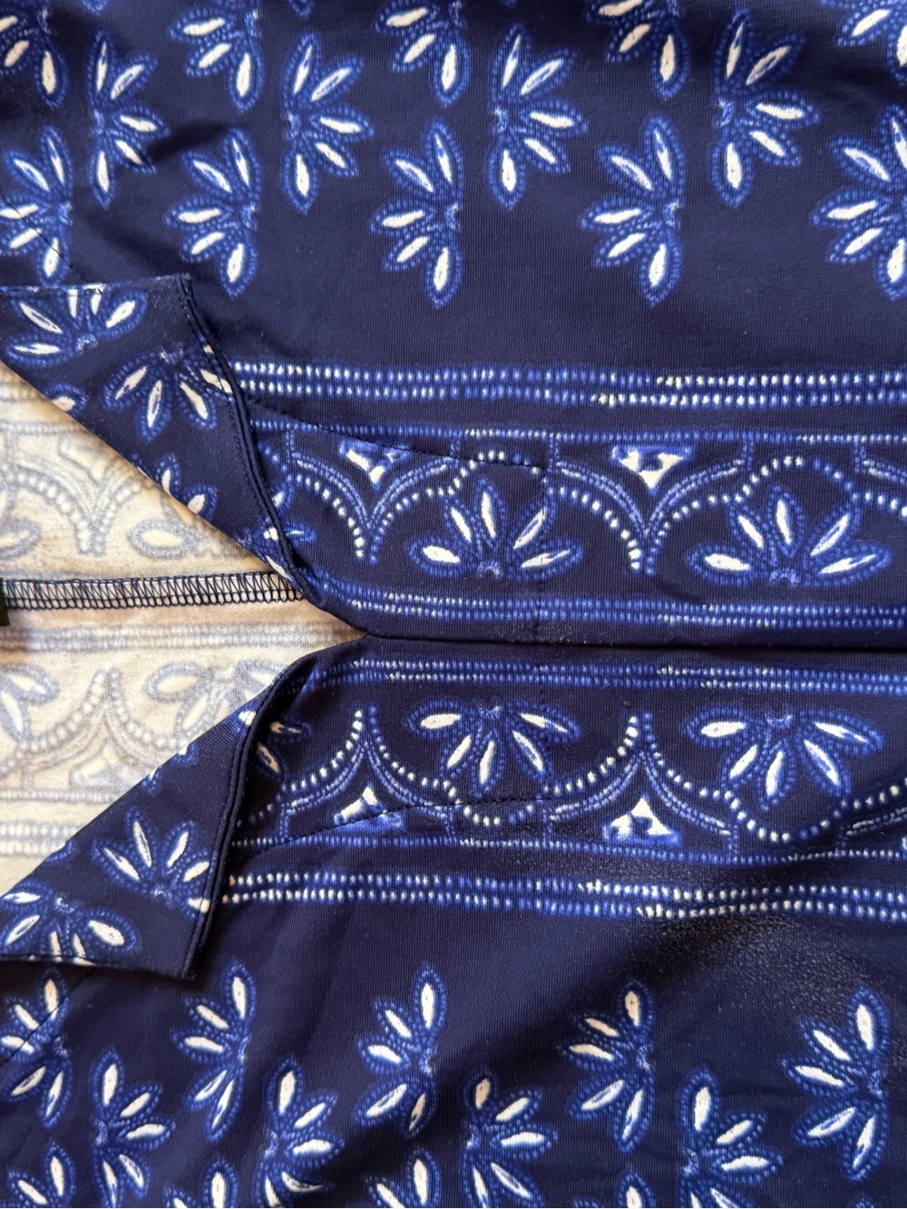 Talbots Blue Print Sleeveless Knit Dress Size 6 - Picture 6 of 7